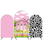 Bauernhaus Thema Rosa Kuh Geburtstag Bogen Hintergrund Bausatz